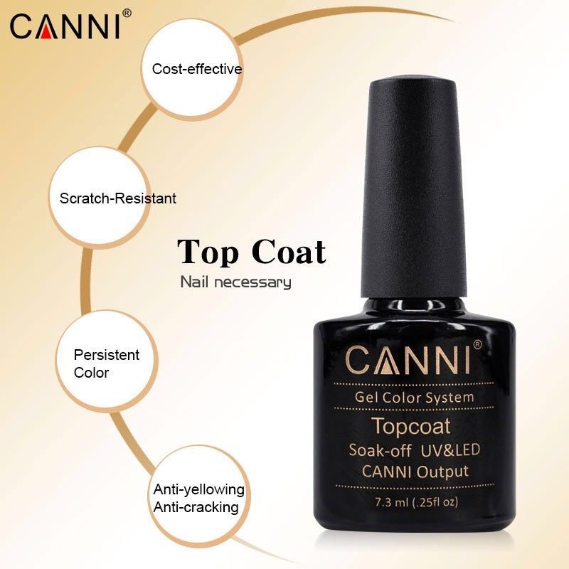 CANNI Matte / Non Cleansing / Tempered / Rubber Top Coat / Base Coat - 7.3ml Bottle